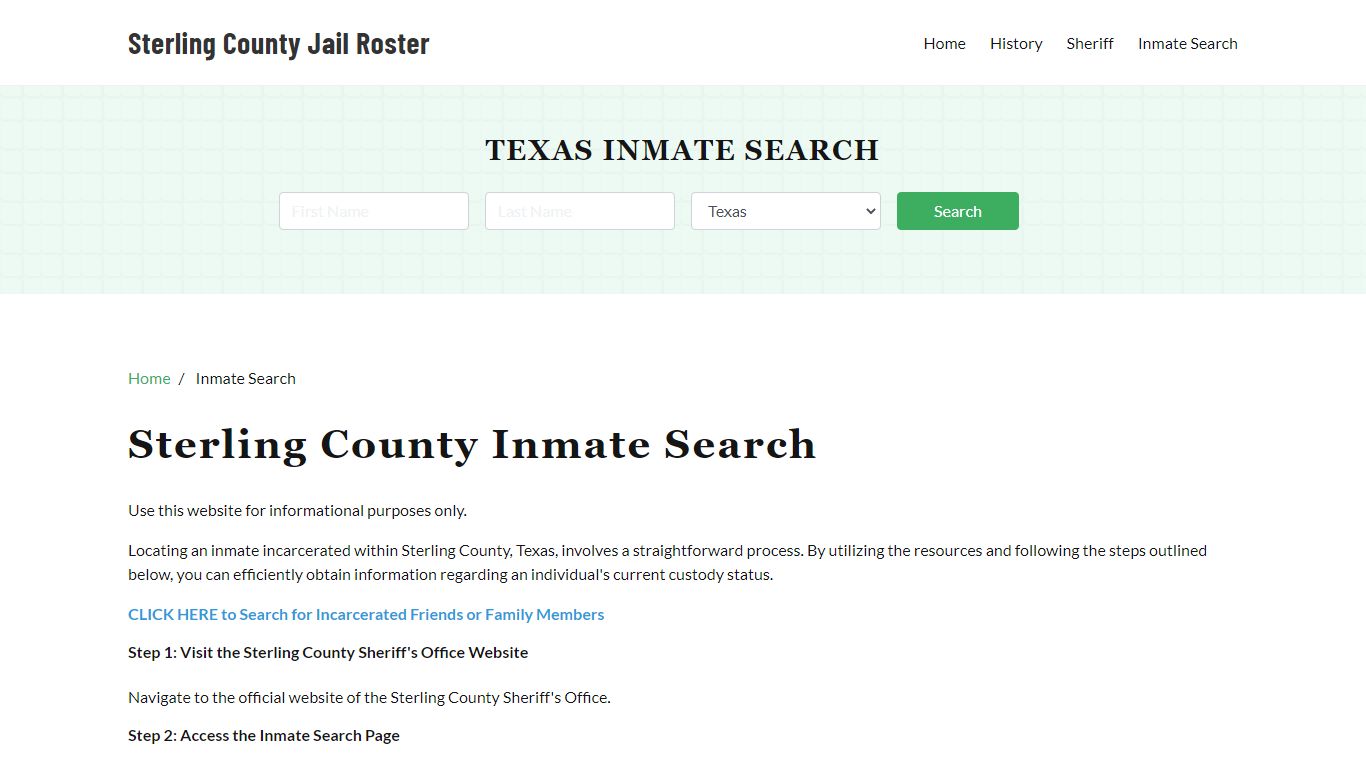 Sterling County, TX Detainee Lookup