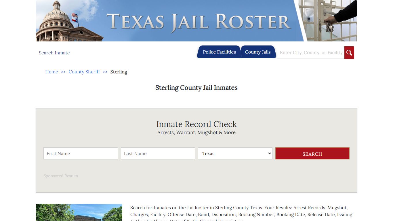 Sterling County Jail Inmates - Jail Roster Search