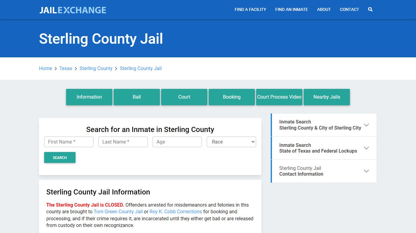 Sterling County Jail Roster Lookup, TX, Inmate Search